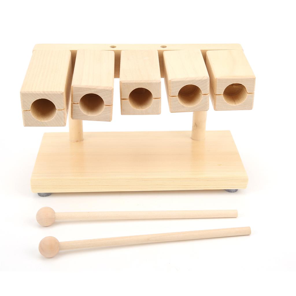 Wood Percussion Block 5 Tones Rhythm Maple Blocks with Hammer for National Opera Music
