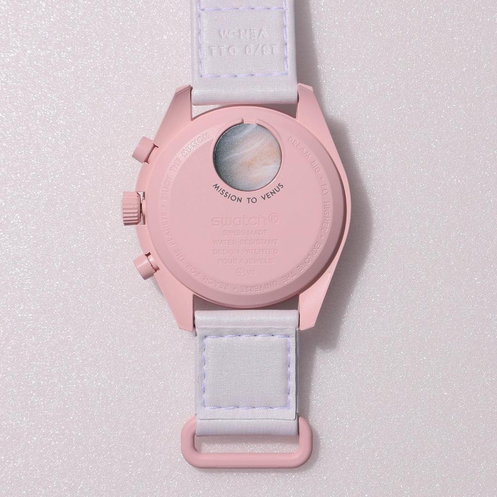 OMEGA SWATCH Venus Wrapping Genuine Omega Swatch Mission Watch Collaboration Waterproof Band × Men's Women's [Shopper/Silicone Included] (OMEGA