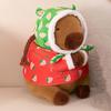 Red Cotton Coat Capybara Plush Toy Cartoon Capybara Fluffty Doll Capybara Plush Doll  Birthday Gift