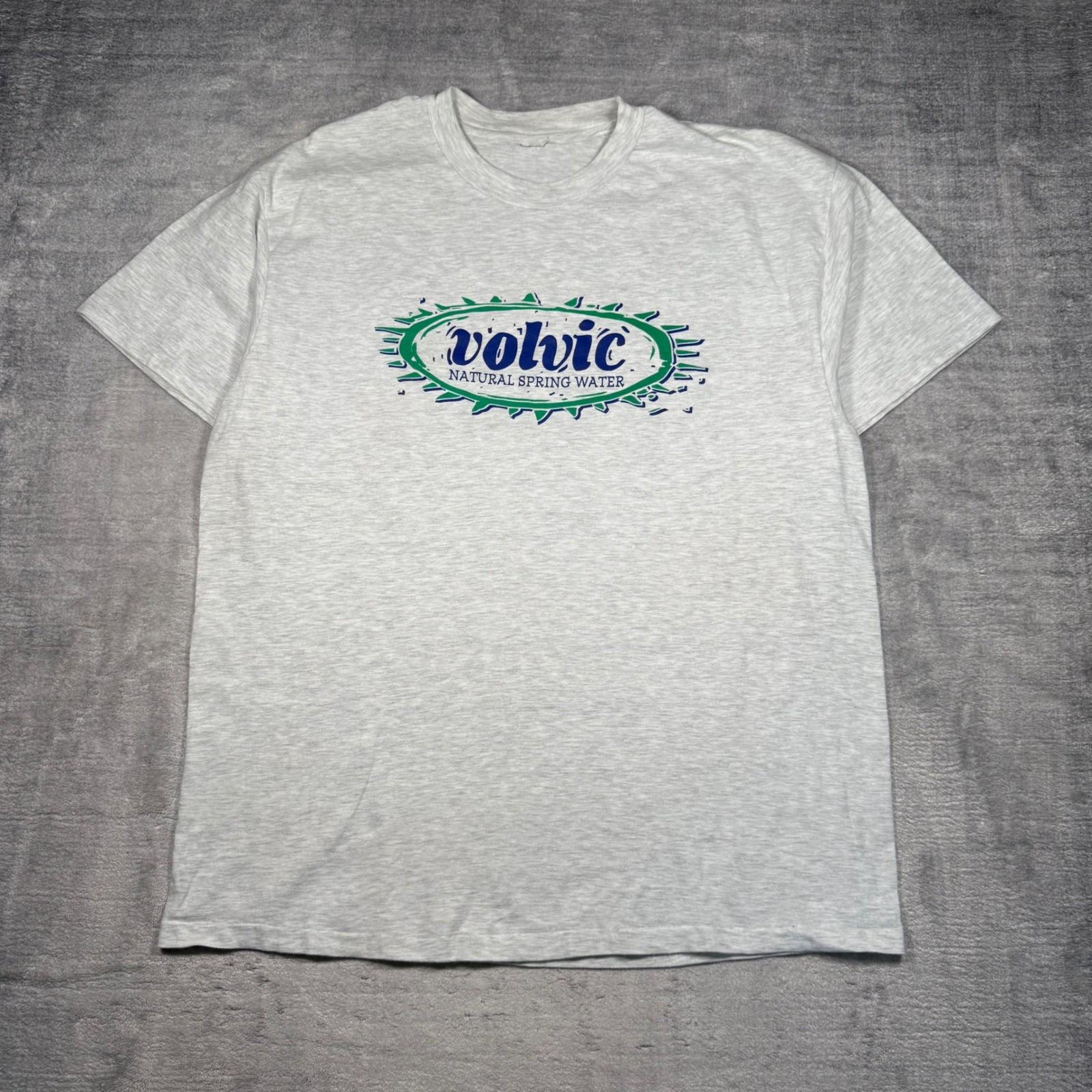 Volvic Mens XL Gray Water Promo Cool To Be Square Vintage Single Stitch Unisex T-Shirt XXXL