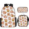 Luxus Neuheit Eigenartig Lustig Cool Capybara 3D Druck 3 Stück/Set Schüler Schultaschen Laptop Tagesrucksack Rucksack Lunchtasche Federmäppchen