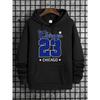 Men Personality Chicago Print Casual Sweatshirt Fashion Drawstring Hoodie Autumn Winter Top