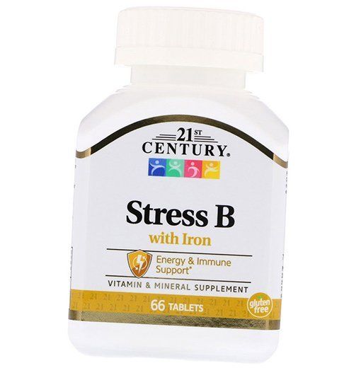 

Complex of B Vitamins with Iron, Stress B with Iron, 21st Century 66 tabs (36440016) 66tab