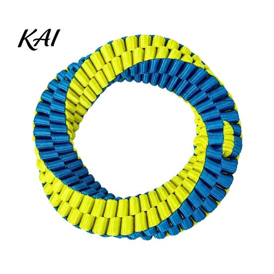 Outdoor Interactive Dog Toys Dental Tug Toy, Textured Woven Nylon Chew Teeth Cleaning Training for Dogs Round or Figure 8 Design, Washable Toy Chewing