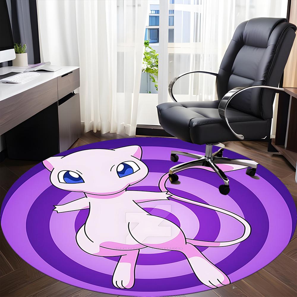 1 Stück Pokémon Büro Rundteppich, Rutschfest, Weicher und Langlebiger Büroteppich für die Innendekoration, Perfekt für das Büro, Schöne Dekoration
