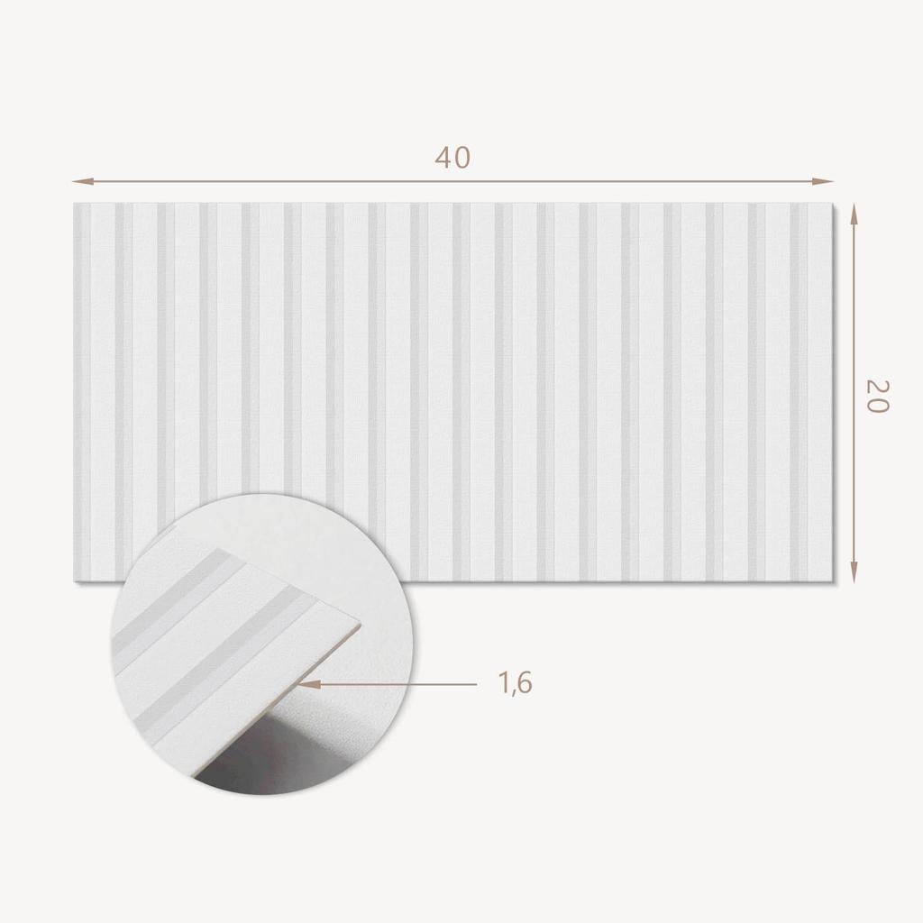 Set of vinyl tiles with a motif for the bedroom. Vertical stripes in the background. 10x40x20 cm.
