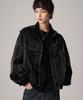 Avandress Stitch Art Leather Jacket Black