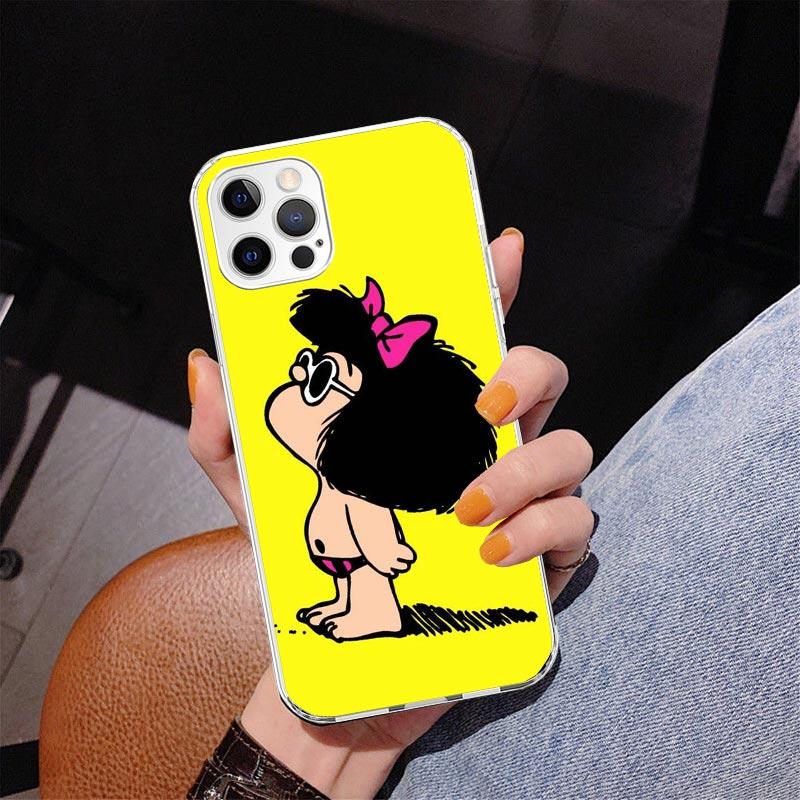 Cartoon Cute Mafalda Phone Case For iPhone 17 Air 16 Pro Max 16E 15 + 14 Plus 11 12 13 Mini 7 8 SE Gift Print Cover Fundas