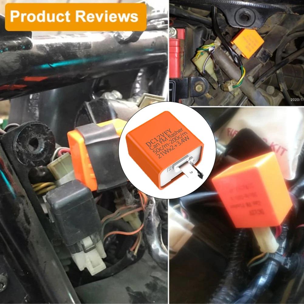 1-2PC 12V LED Flasher Adjustable Frequency Relay Turn Signal Indicator Motorbike Fix Motorcycle Flasher Multiple Protection Safe