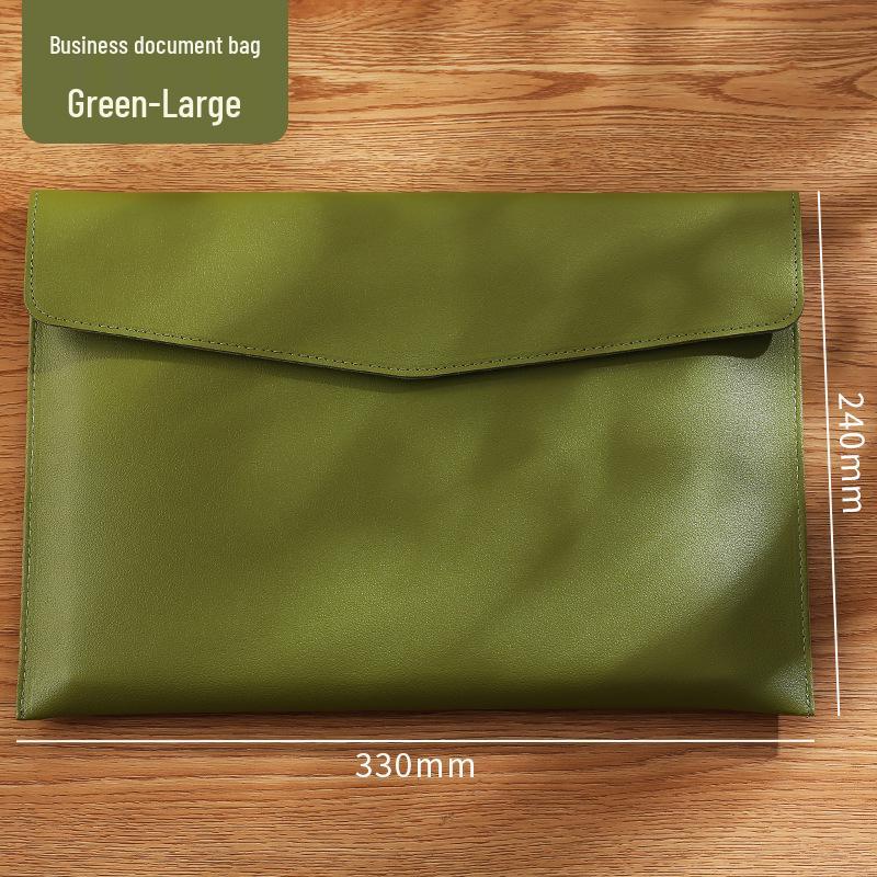 Large Capacity A4 Leather File Bag - Multifunctional Business Office Folder