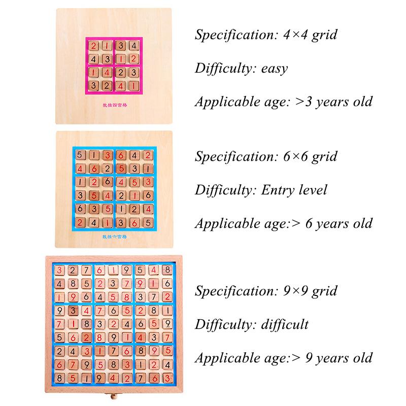 Jiugongge Digital Chess Game Open Cover Design Memory Chess Wooden Sudoku Logic Thinking Training Educational Toys For Children
