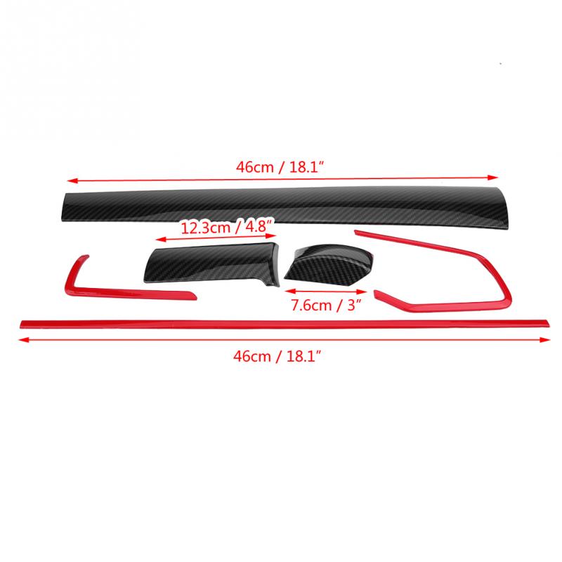 6 uds. De fibra de carbono para consola de coche, cubierta central para salpicadero, pegatinas decorativas embellecedoras para Honda Civic 10. ° 2016 2017