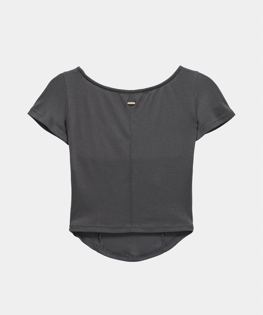 ETRE AU SOMMET Layered Buckle Line Top (Charcoal)