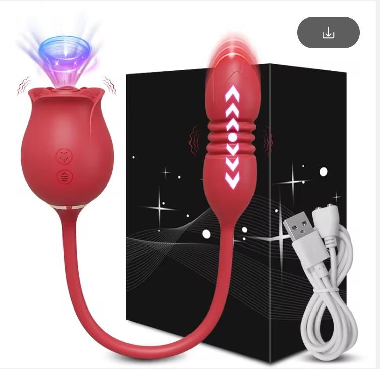 Rose Sucking Sex Toys Dildo Vibrator for Women 3in1 Thrusting G Spot Anal Vibrators Stimulator Female Vibrating Egg Adult Toys