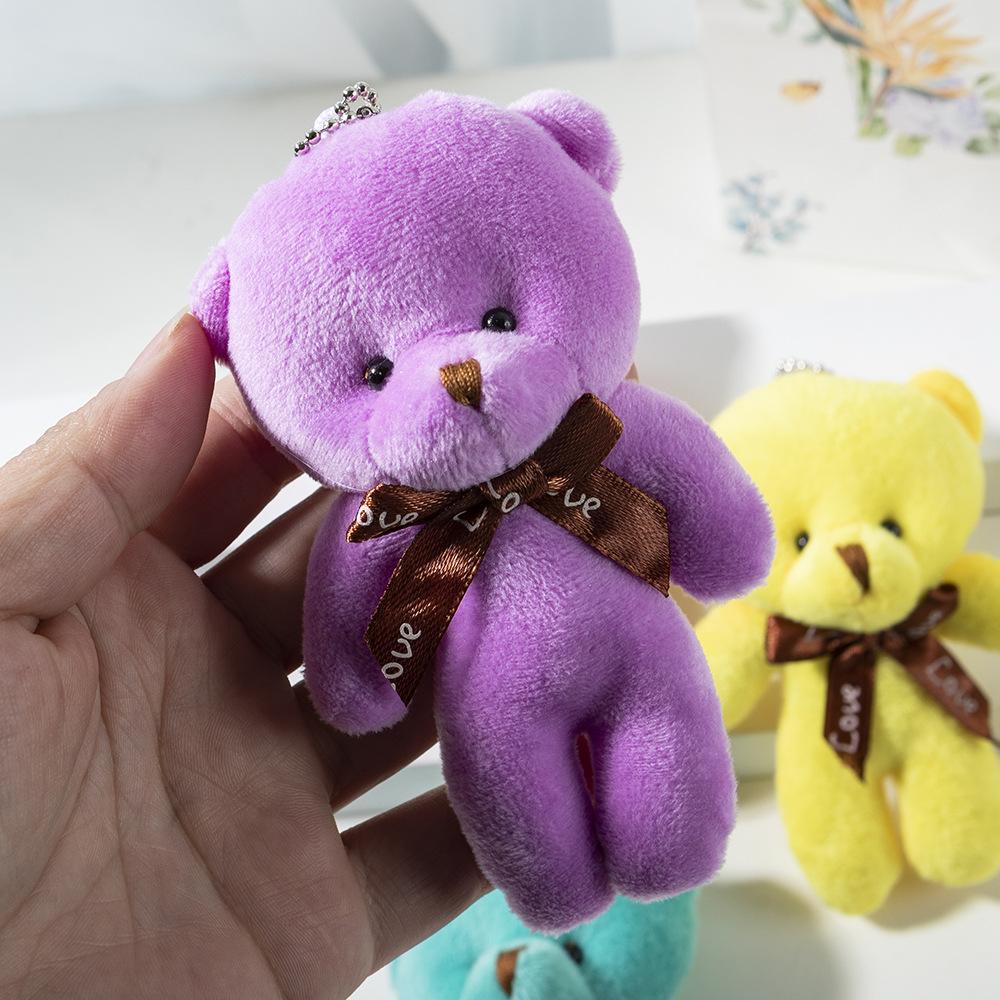 New Color Teddy Bear Dolls 12cm Soft Stuffed Animals Bear Plush Toy Pendent Cute Cute Girl Keychain Wedding Children Party Gifts