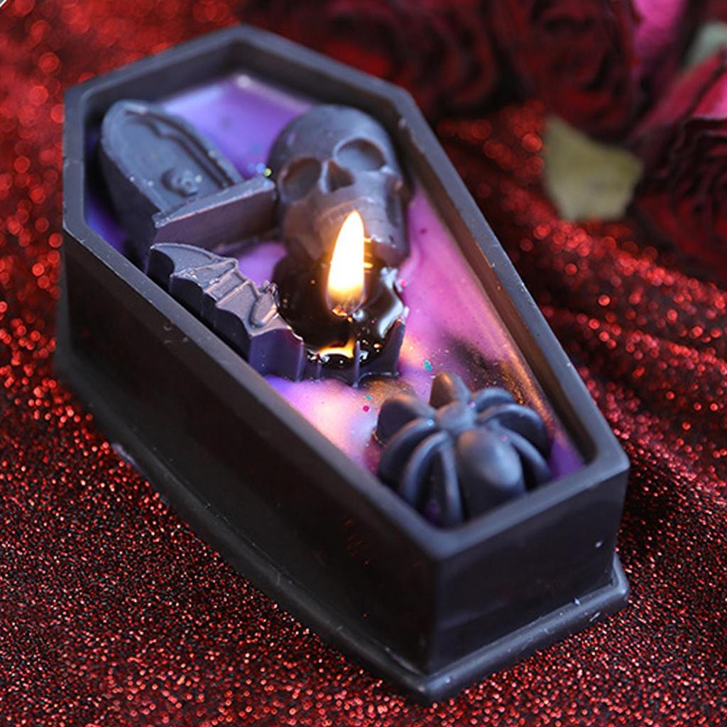 Scented Candles Halloween Coffin Candle Fragrant Room Decor Table Centerpiece Coffin for Birthday Women Men Desk Party Farmhouse