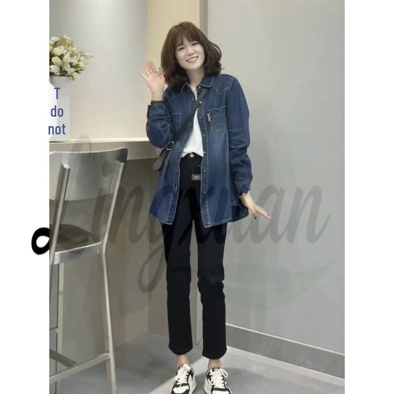 Women s Winter Plus Velvet Denim Shirt - Loose Layering Casual Jacket S