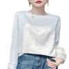 Elegantes Jacquard-Rundhals-Satinhemd für Damen – Neuer chinesischer Stil für Frühling & Herbst