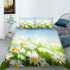 3D Printing Household Bedding Set Chrysanthemum Printing Pillowcase and Quilt Cover 2/3 Pieces of Plant Microfiber Comfortable Household Bedding