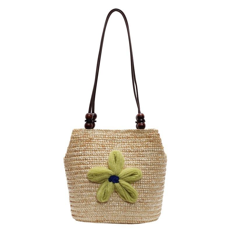 Large-capacity Fashionable Beach Bag Vegetable Basket Bag Versatile Flower Weaving