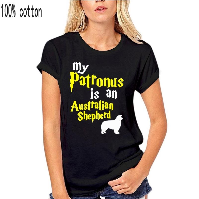 

Funny Men T Shirt Women Novelty Tshirt My Patronus Is A Australian Shepherd Dog 2Q2 Black Cool T Shirt 3XL чорний