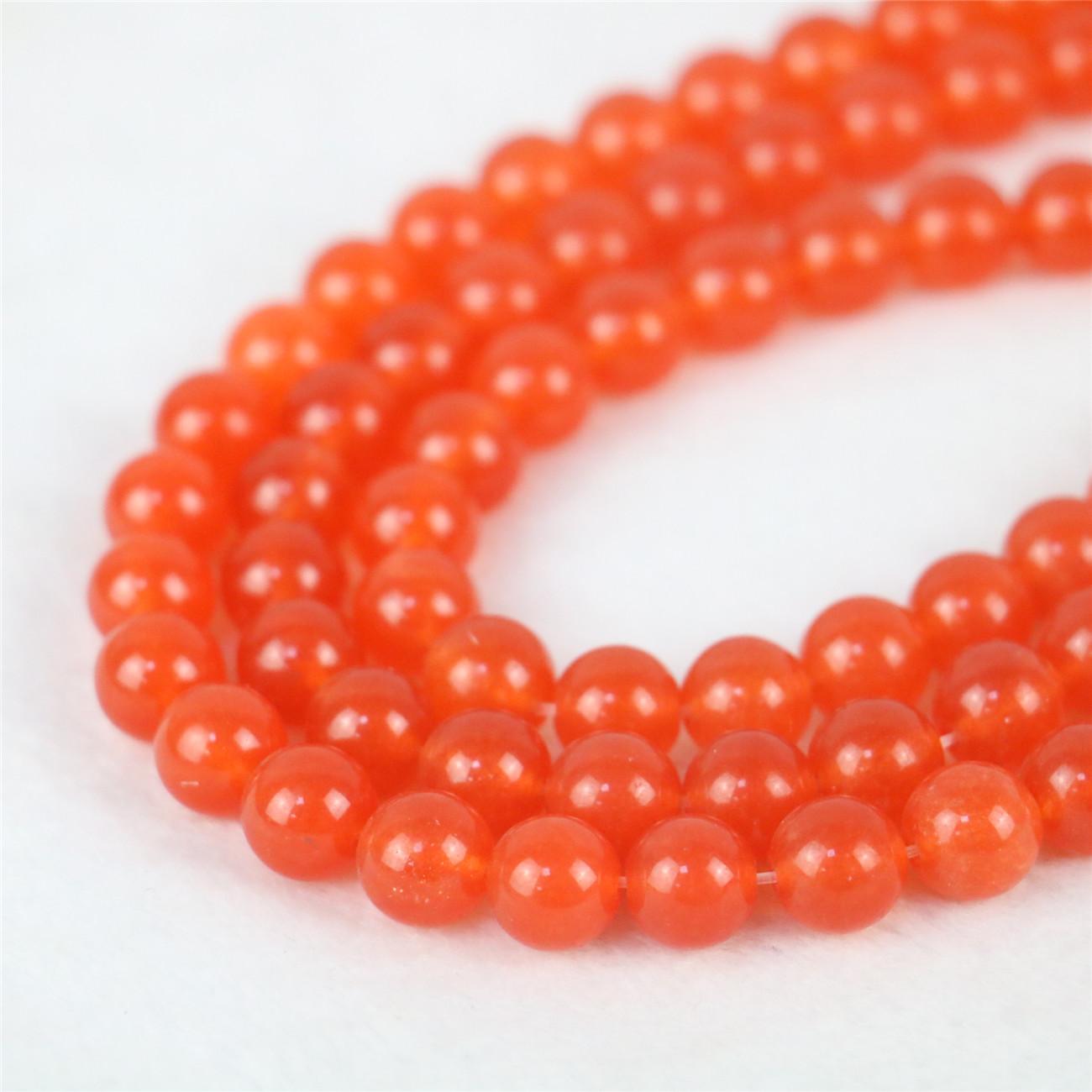

10 мм круглые оранжевые нефриты халцедона свободные бусины для женщин и девочек подарки для изготовления ювелирных изделий дизайн DIY Запчасти аксессуары натуральный камень 10mm
