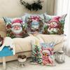 Cute Santa Claus Snowman Garland Pillowcase Christmas and New Year Gift Suitable for Home Room Living Room Sofa Cushion Cover
