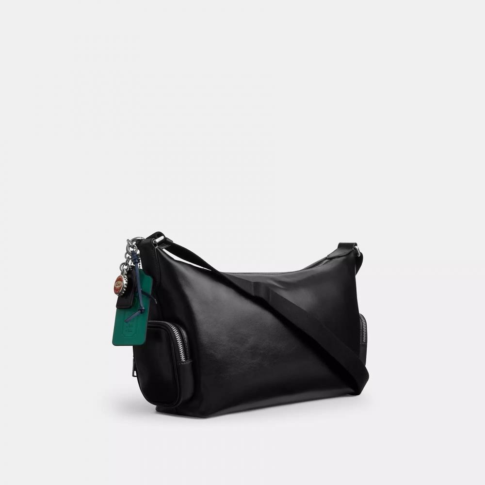 Coach Finn Crossbody Bag With Pockets And Charms Silver Black