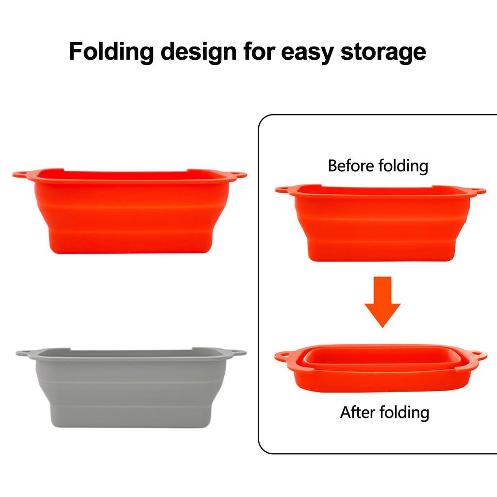 Suitable For Grill Oil Filter Box Multi-function Retractable Storage Silicone Oil Filter Box Kitchen Oven Oil Drip Box