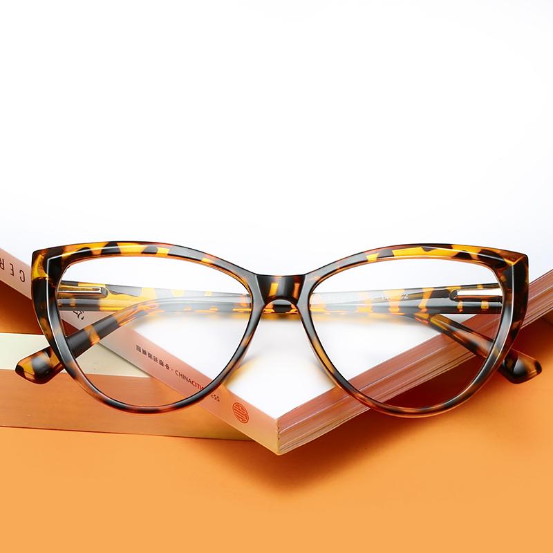 0 -0.5 -0.75 To -6.0 Minus Degree Blue Light Blocking Cat Eye Prescription Spectacles Women Men Student Short-Sight Eyewear