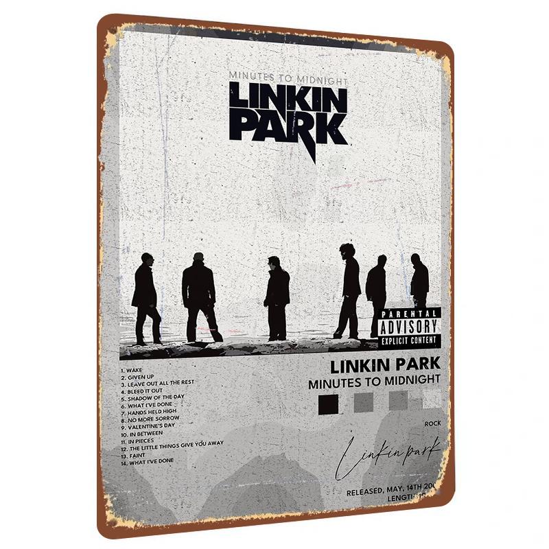 Linkin Park Minutes to Midnight Album Cover Art Metal Wall Decor for Music Fans Room Decoration 20x30cm（7.8x11.8inch）