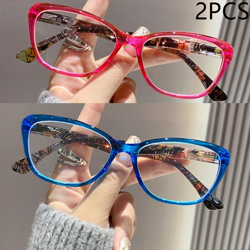 1/2/3PCS New Colored Frame Reading Glasses For Women Comfortable Trendy Full Frame 2105