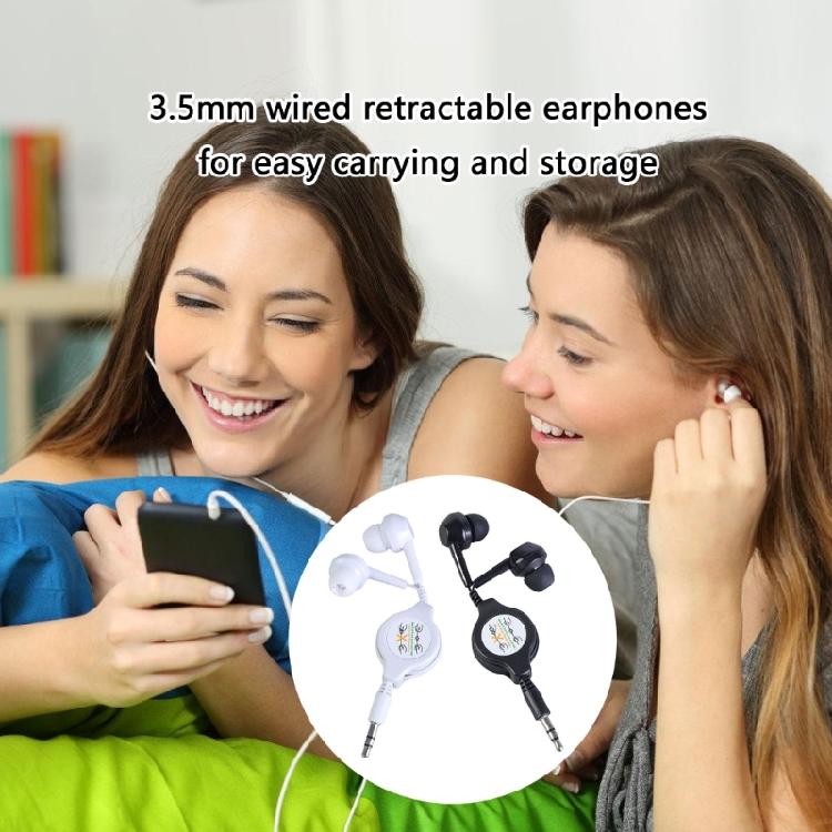 3.5mm Retractable Earphone Sound Cable Male In-Ear Earphone for Car Phone MP3 MP4 Music Speaker Computer Laptops