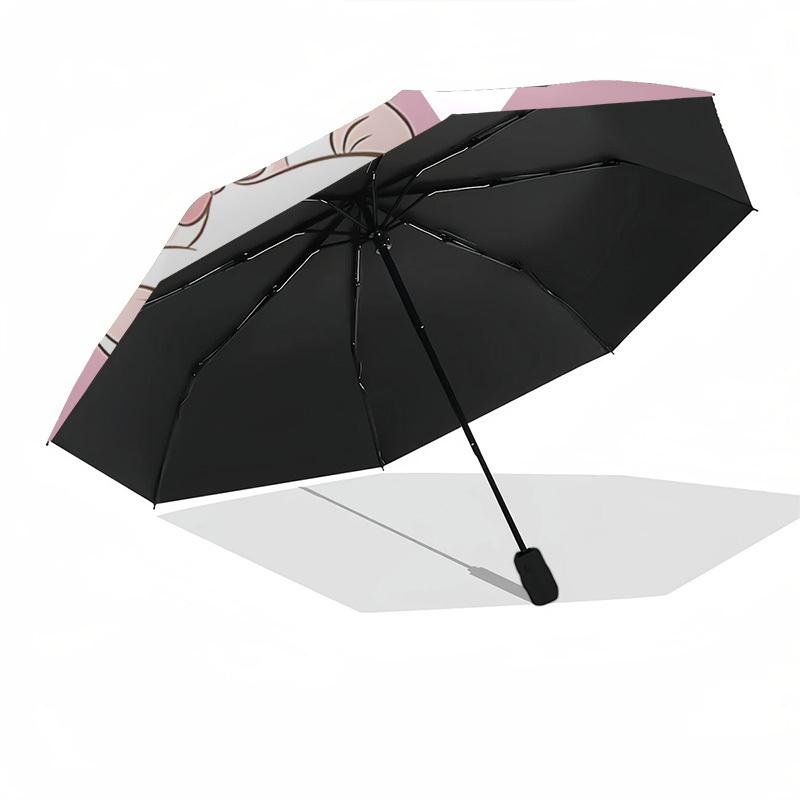 Kitty, Bow Themed Automatic Opening and Closing Umbrella, Brightly Colored 8-rib Portable Umbrella, Suitable for Men and Women, A Perfect Gift for Chr
