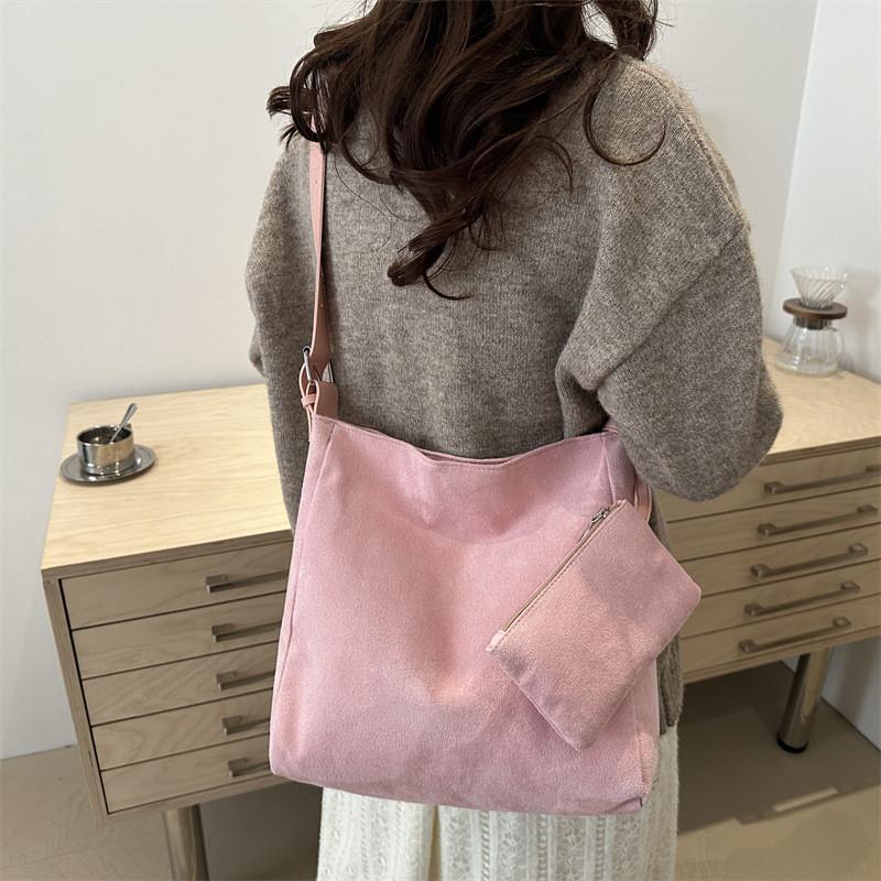 Solid Color Shoulder Bag Retro Winter Lazy Style Large Capacity Bag Crossbody
