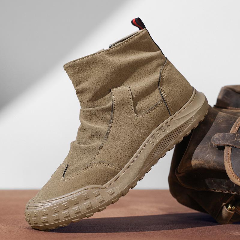 Herren 2023 Herbst Wasserdichte Schwarze Leder High-Top Casual Martin Boots