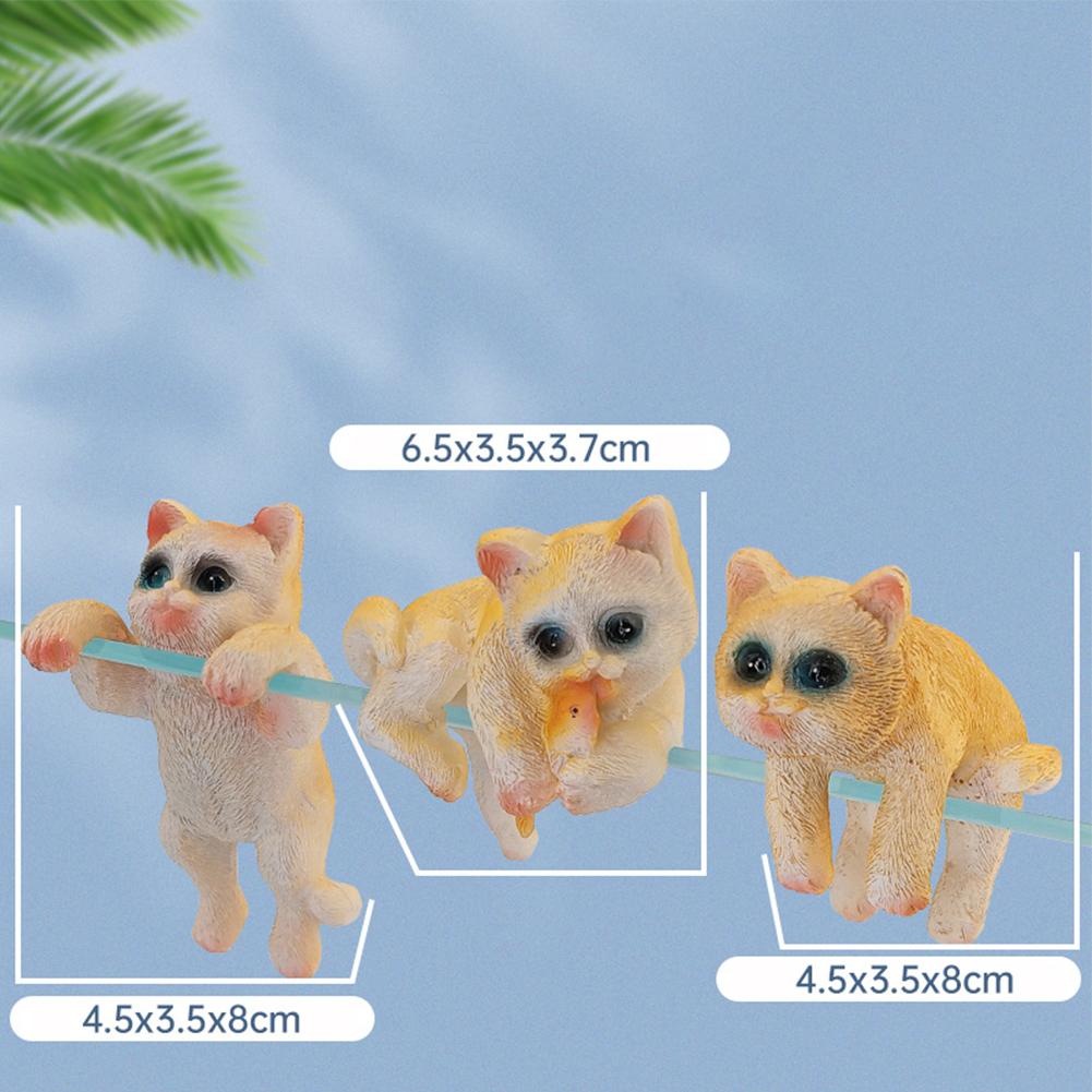 Fish Tank Creative Cute Hanging Backpack Cat Artificial Lifelike Ornaments Aquarium Landscaping Decoration