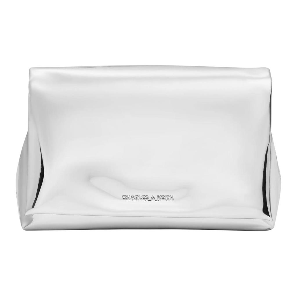 CHARLES&KEITH Pu Shoulder Bag , Crossbody Bag Small Women's Jet Black / Cream Milk White / Silver (Unisex) Crossbody Bags CK2 80782348