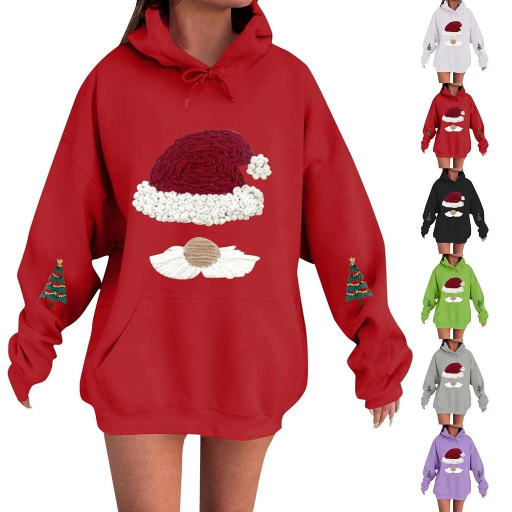 Women's Loose Comfortable Casual Fashionable Christmas Printed Long Sleeved Sweatshirt