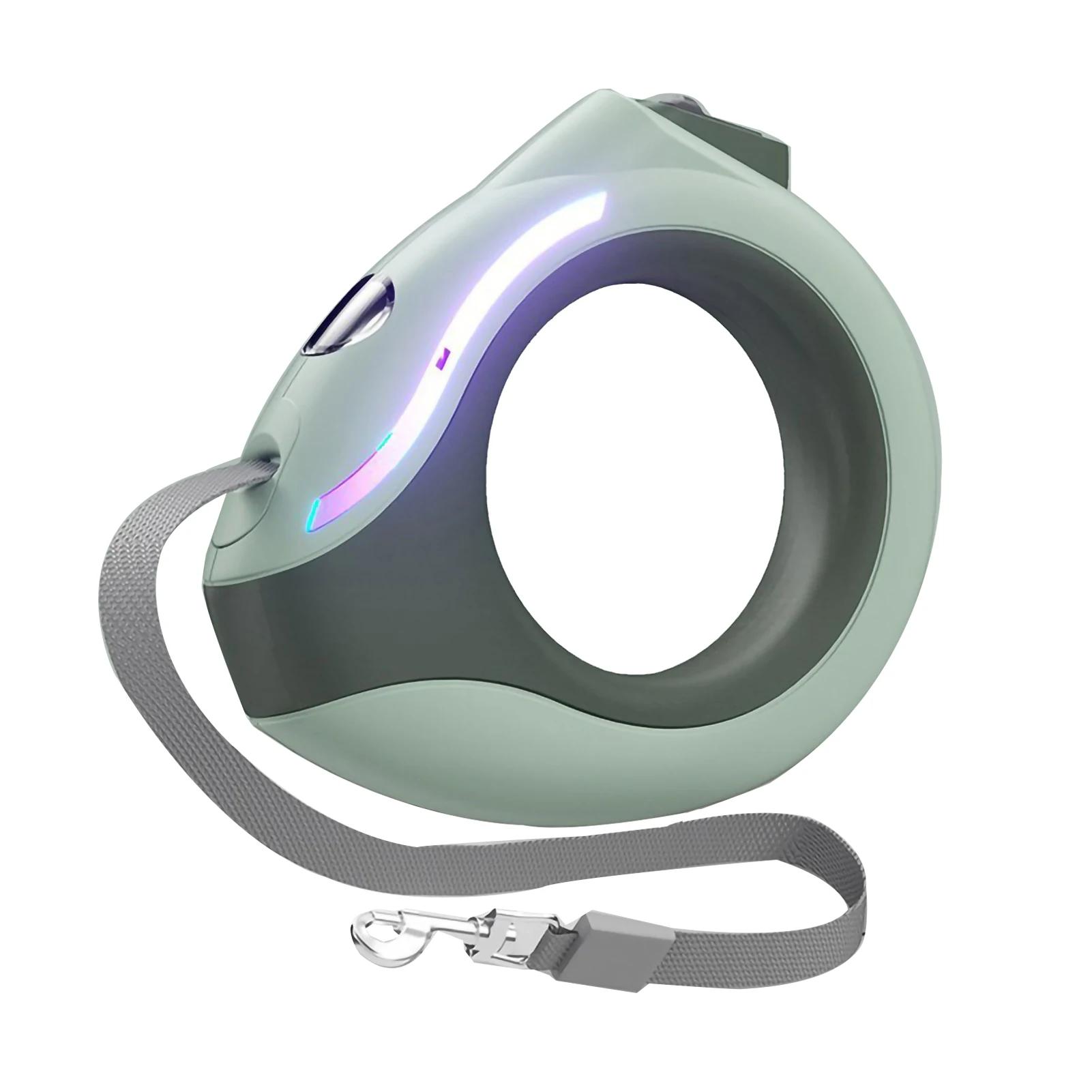 

Поводок для собаки 3 м с фонариком, светодиодный стример, рулетка, автоматическая выдвижная нейлоновая веревка для прогулок, бега, бега, удлинитель поводка для кошек и щенков зелёный