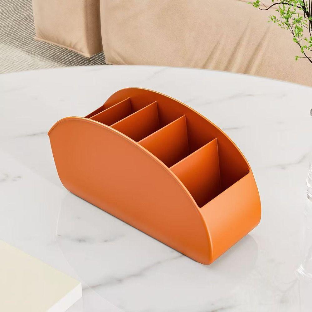 5 Compartments Remote Control Holder Multifunctional Solid Color Makeup Brush Storage Bucket Simple Stable