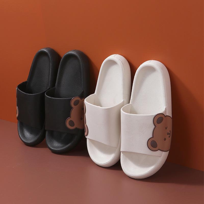 Hausschuhe mit seitlichem Bärenmotiv: Süße Sommer-Flip-Flops für Frauen, Studenten und Paare
