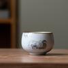 1 Pc Chinese Tradition Ru Kiln Ceramic Tea Cup Handmade Cute Cat Teacup Household Personal Tea Bowl Travel Master Cup Tea Set