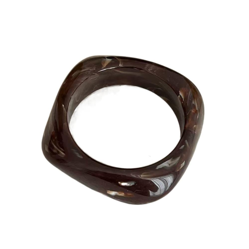 Bohemian Acrylic Bangle Smudging Retro  Hand Ring Creative Irregular Wide Bracelet  Gift