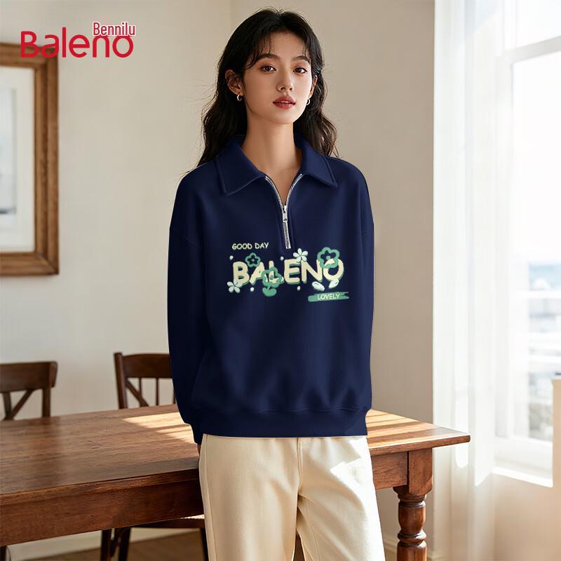 Baleno Women's Printed Half-Zip Polo Neck Sweatshirt