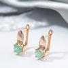 New Emerald Round Cut Zircon Clip Earrings  Rose Gold  With Natural White Zircon Ear Loop Party Fashion Jewelry