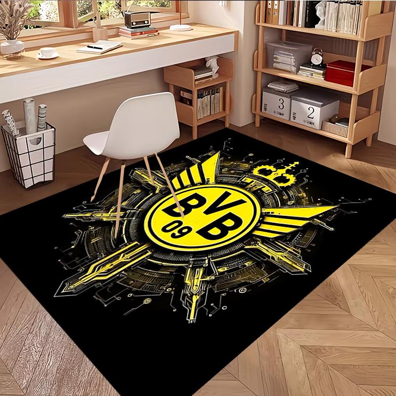 Borussia Dortmund Print Rug, Washable Floor Carpet, For Entryway Dorm Laundry Room Office Study, Home Decor Birthday Christmas Gift