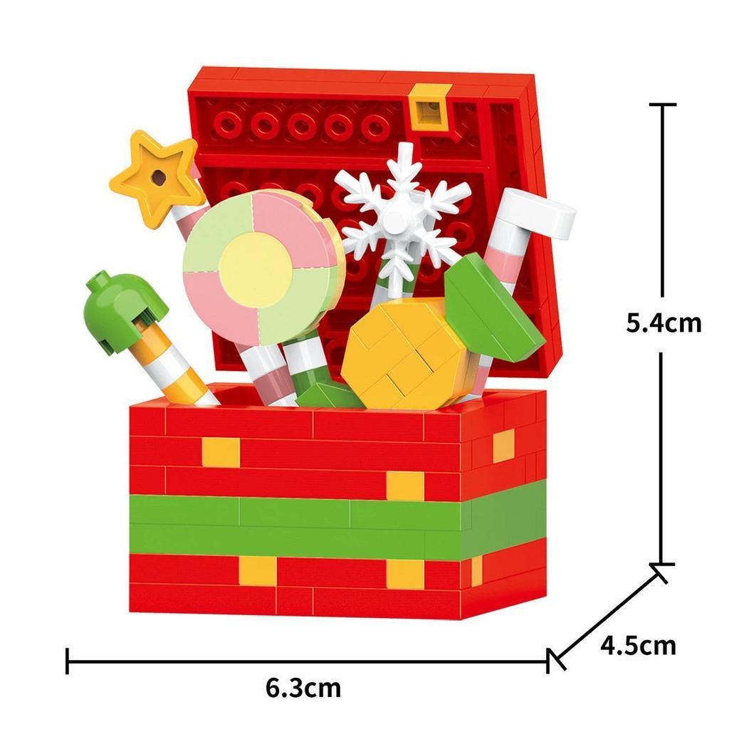 Non-Toxic 33 Style Cartoon Santa Claus Snowman Wishing Tree Apple Candy House Building Blocks City Compatible Diy Toys Children'S Gifts