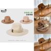 French British Style Wide Brim Straw Hat With Sun Protection For Summer Outdoor Fashion