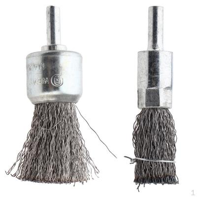 2pcs 6mm Shank Stainless Steel Crimped Wire Brush Rotary Tool